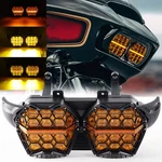 Led Amber Lens Double Headlight Hi/lo Beam W/drl For Harley Road Glide 2015-2023. Fixed Price $345.99.