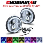 Halo Rgb 7'' Inch Led Headlights Combo Kit For Chevy C10 C20 Pickup Nova. Fixed Price $69.99.