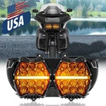 Led Headlight Projector Hi-low Amber Drl For Harley Touring Road Glide 2015-2023. Fixed Price $266.38.