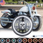 7" Inch Led Headlight Hi-lo Beam Projector Dot For Harley-davidson Fat Boy Flstf. Fixed Price $40.97.