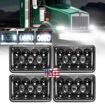 4PCS 4X6" Led Headlights For Kenworth T800 T600 Peterbilt 379 Feightliner H4656. Fixed Price $95.99.