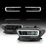 Pair Black Housing Led Tube Reflector Headlights Rh+lh For 2016-21 Toyota Tacoma. Fixed Price $323.99.