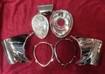 Custom Chrome Rick Ross Tear Drop Headlight Kit 1960-1984 Harley Flh #F2. Fixed Price $325.00.