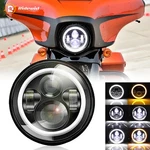 7" Led Headlight Halo Projector Drl For Harley Davidson & Indian Motorcycles. Fixed Price $31.99.