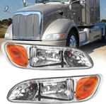 Headlights For Peterbilt 387 325 330 335 337 340 Truck Chrome Headlamp W/ Bulbs. Fixed Price $206.99.