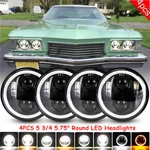 4PCS 3/4" 5.75 Inch Round Led Headlights Halo Drl For Buick Riviera 1963-1974. Fixed Price $80.18.