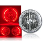 7" Red Split Led Angel Eye Headlight Halogen 55/60W Bulb Pair Octane. Fixed Price $29.71.