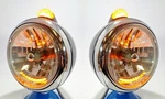 Pair Guide Style Black Headlamp Buckets Led Amber Turn Signal Lights. Fixed Price $424.99.