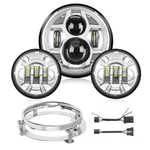 Nilight Motorcycle 7INCH Led Headlights 4.5INCH Fog Chrome Kits. Fixed Price $109.99.