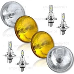 5-3/4" Stock Led Headlight Clear Lens Amber Yellow Glass Bulbs Set. Fixed Price $95.89.