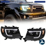 Black Housing Led Tube Dual Projector Headlights For Toyota Tacoma 2005-2011. Fixed Price $138.06.