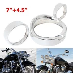 7" Headlight Lights 4.5" Passing Fog Lamp Visor Trim Ring Bezel Cover For Harley. Fixed Price $39.68.
