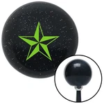 Green Tattoo Star Thin Black Metal Flake Knob W/ M16X1.5 Insert Shifter. Fixed Price $89.95.