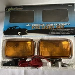 Vintage Street Gear Chrome Fog Lights Amber Lens Complete Kit Box. Fixed Price $75.00.