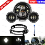 Bracket + 7" Led Projector Headlight Passing Lights For Harley Touring Black. Fixed Price $114.80.