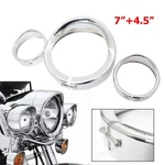7" Headlight 4.5" Fog Lamp Trim Rings Bezels Visors For Harley Softail Touring. Fixed Price $46.99.