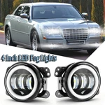 Pair 4 Inch Led Fog Lights White Halo Ring Drl For Chrysler Pt Cruiser 2005-2010. Fixed Price $37.43.