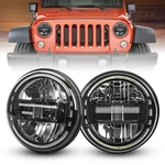 Pair 7" Round Black Led Headlights Halo Angel Eyes For Jeep Wrangler Jk Tj Cj Lj. Fixed Price $122.99.
