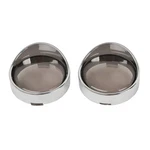 Chrome Turn Signal Light Trim Ring Visors + Smoke Lens For Harley Dyna Sportster. Fixed Price $10.99.