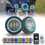 2 Pcs 4.5 Inch Rgbw Led Passing Fog Lights For Harley-davidson. Fixed Price $85.49.