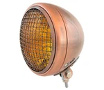 7" Custom Bottom Mount Motorcycle Headlight W/ Grill - Bronze Amber H4 Halogen. Fixed Price $79.95.